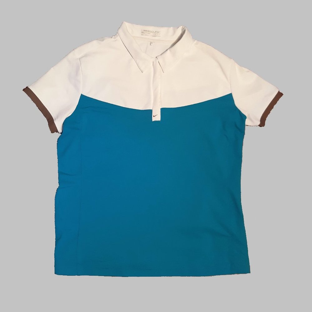 Nike Golf Teal/White/Brown Short Sleeve Tee